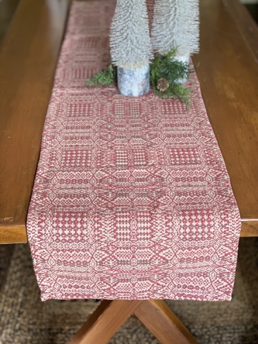 ABIGAIL'S WEAVE RED/GREEN/LINEN